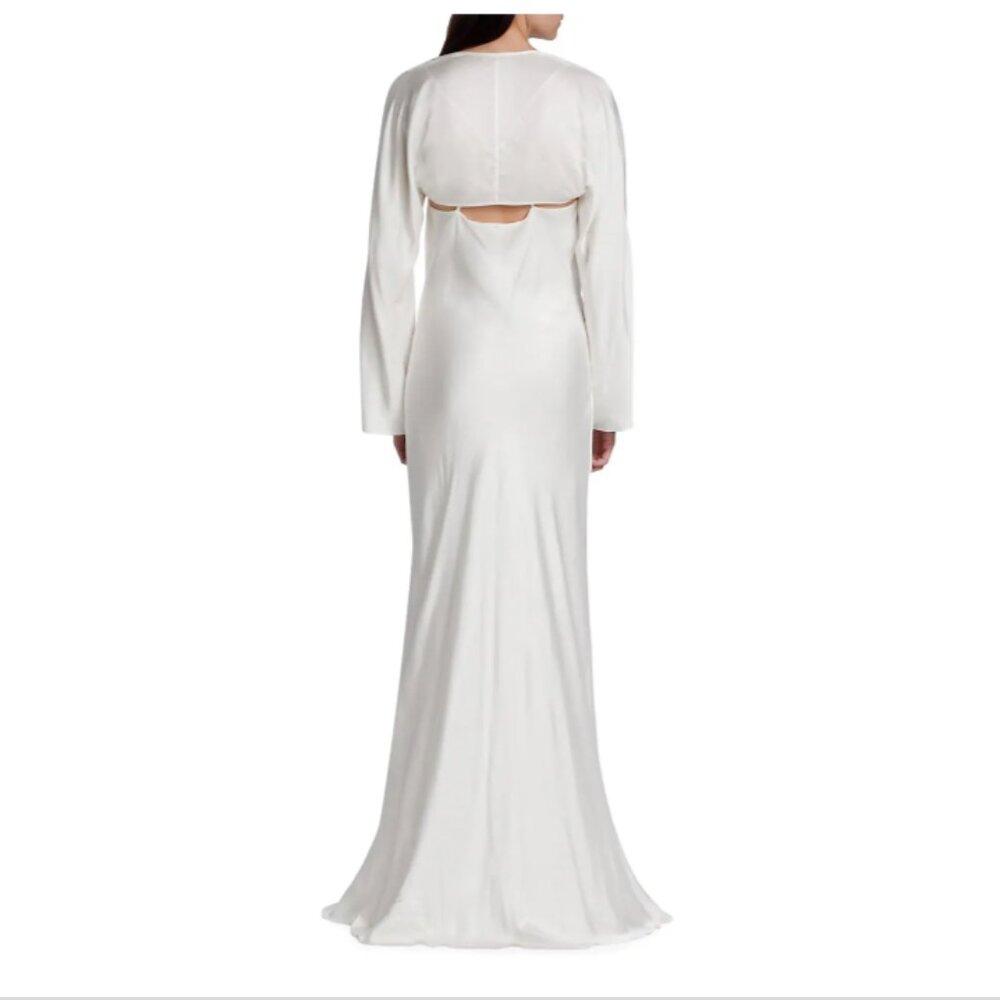 NEW NWT L'AGENCE Alicia Removable Shawl & Cowl-Neck Gown Maxi Dress - Size US 8 - Picture 4 of 11